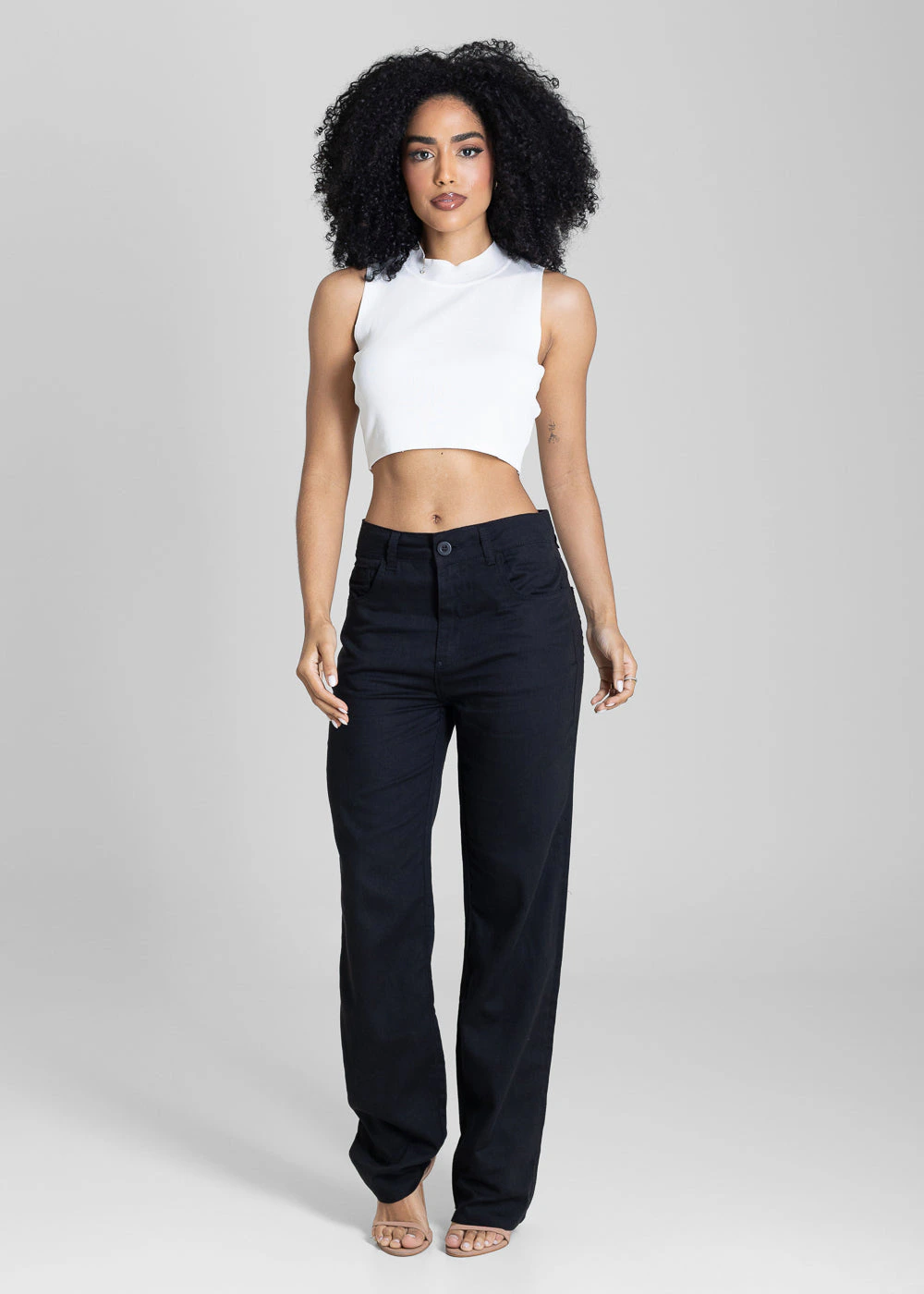 Calça  Linho Sawary Reta -  283845 PRETO
