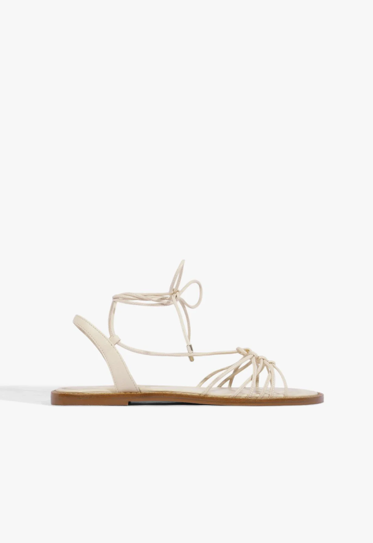 Sandália Rasteira Couro Off White
