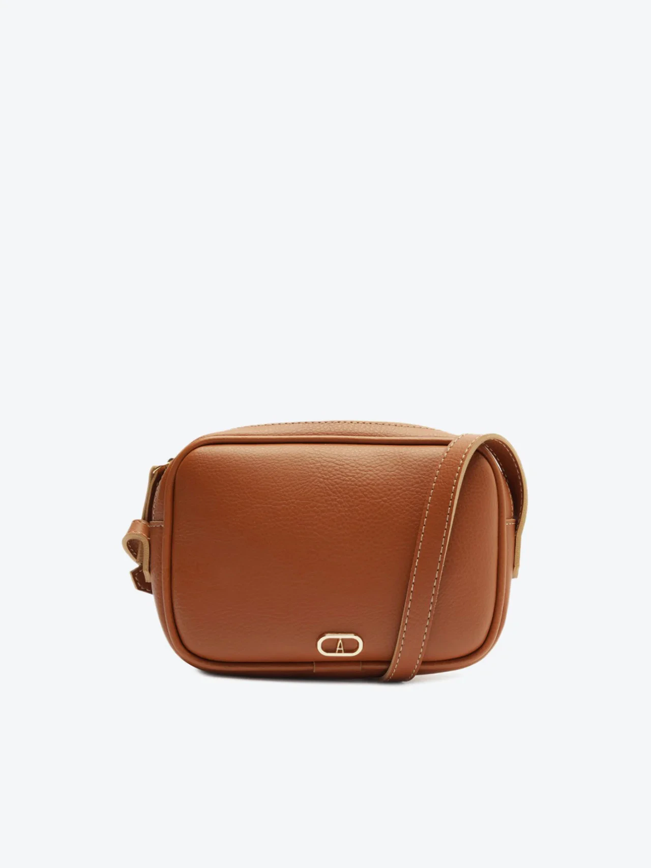 Bolsa Tiracolo Pequena Cápsula Mono Arredondada Marrom