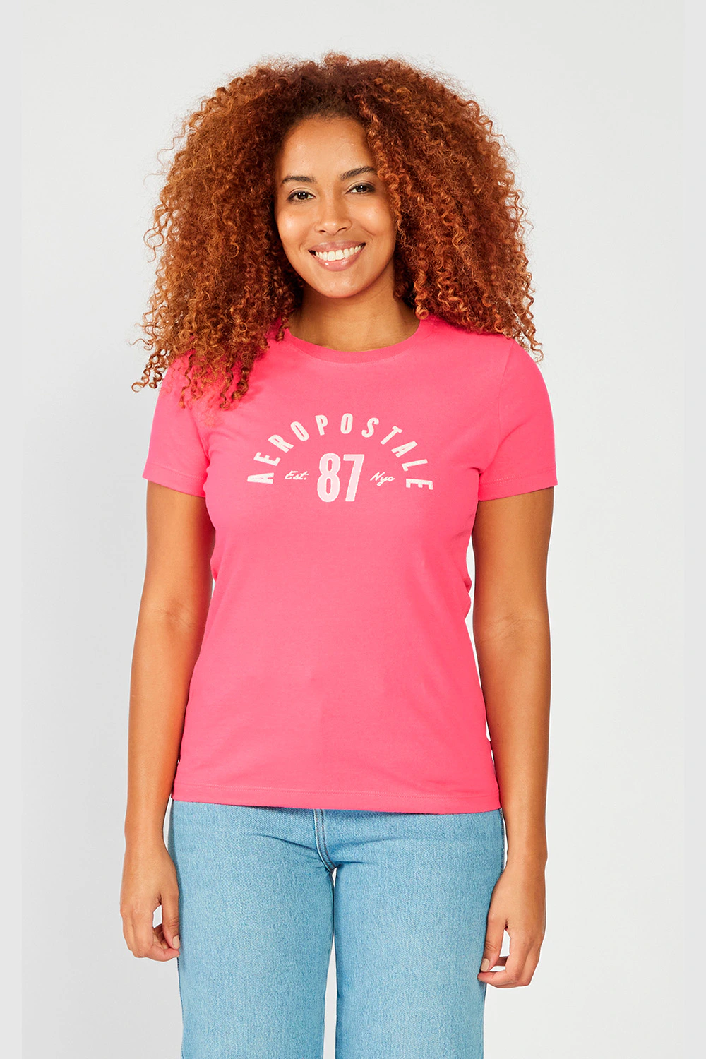 Camiseta Manga Curta Feminina Silkada Aeropostale - Rosa Escuro