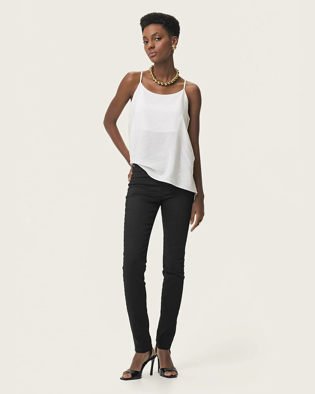 Calça Feminina Super Skinny Cintura Alta Em Sarja Stretch - ENFIM