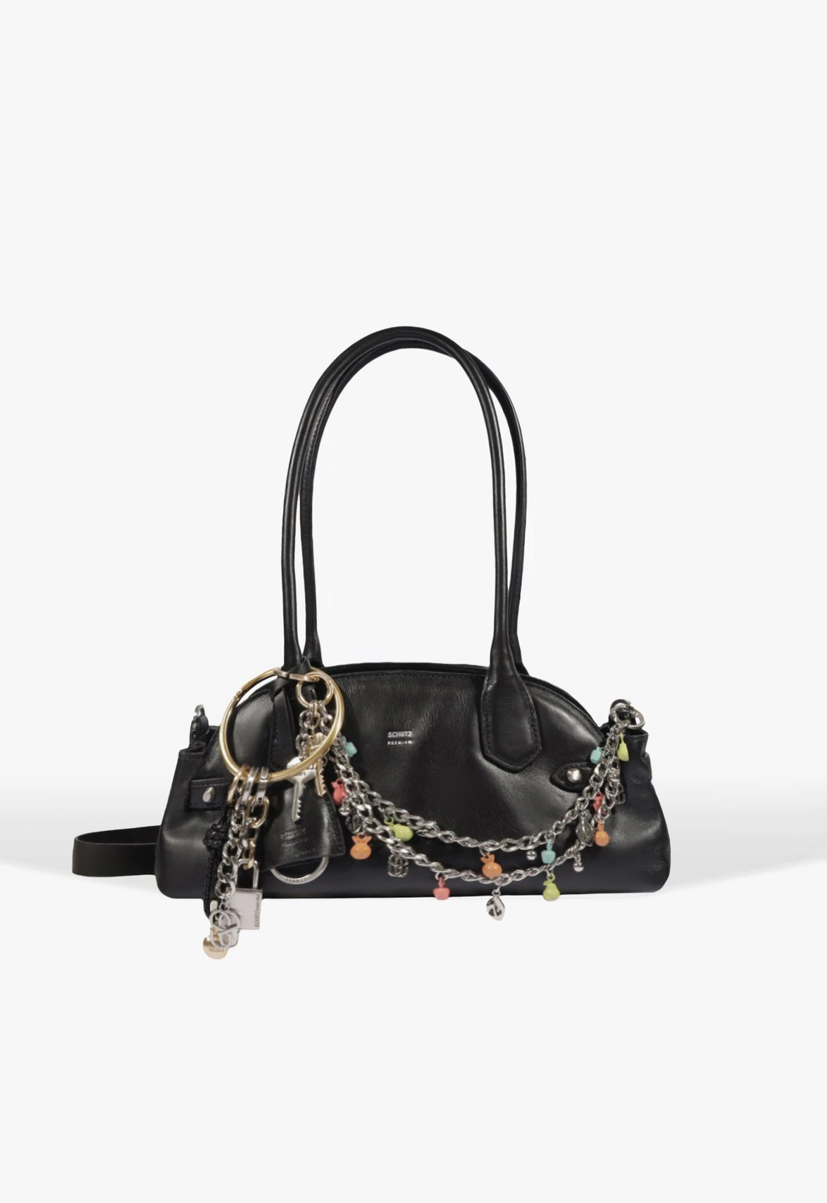 Bolsa Tiracolo Shoulder Broadway Summer Média Couro Preta