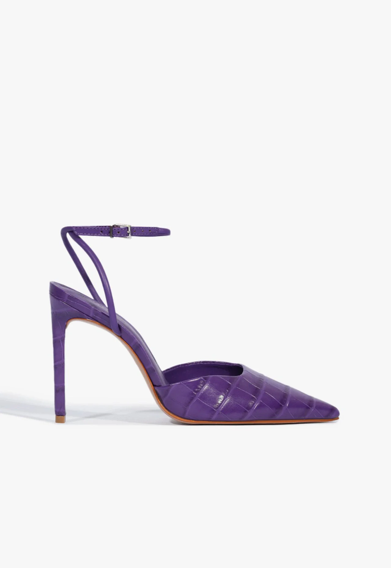 Scarpin Salto Alto Couro Verniz Roxo
