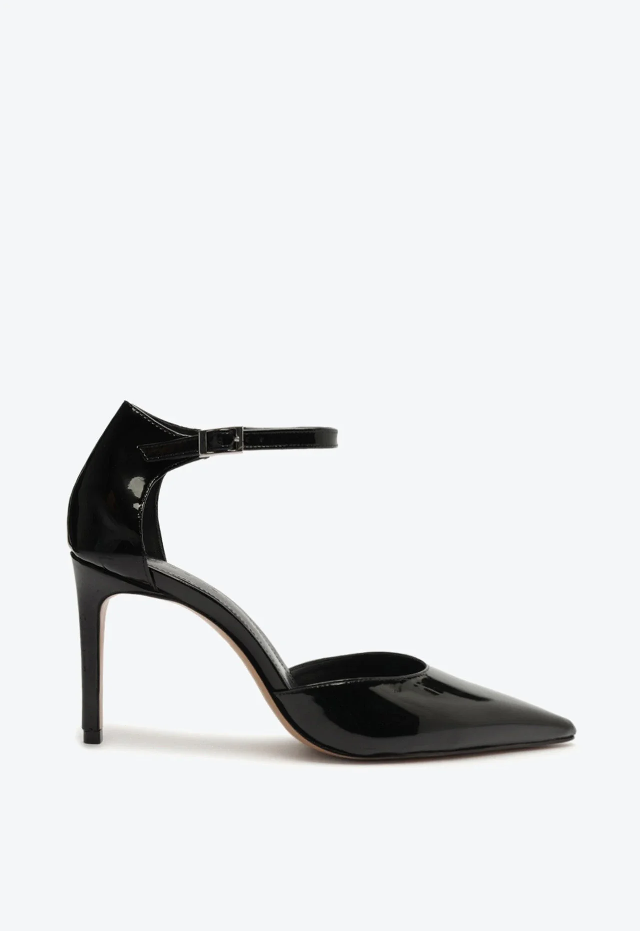 Scarpin Salto Alto Bico Fino Verniz Preto
