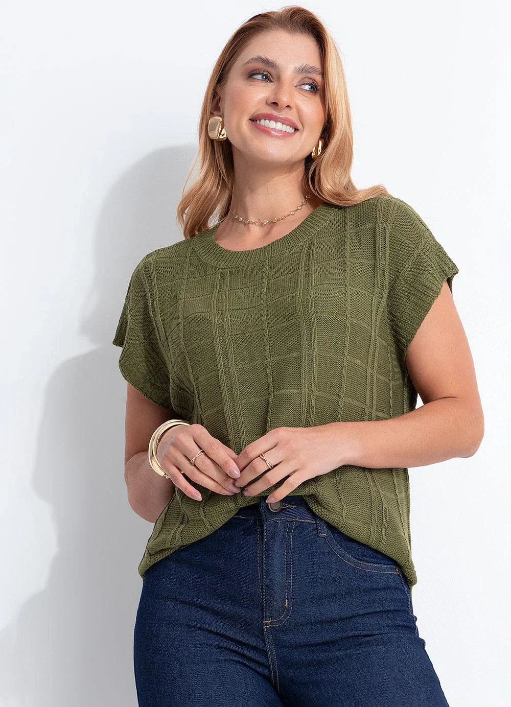Quintess - Blusa Verde em Tricot