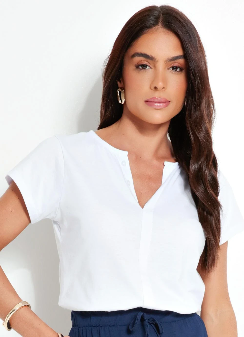 Quintess - Blusa Manga Curta Branca