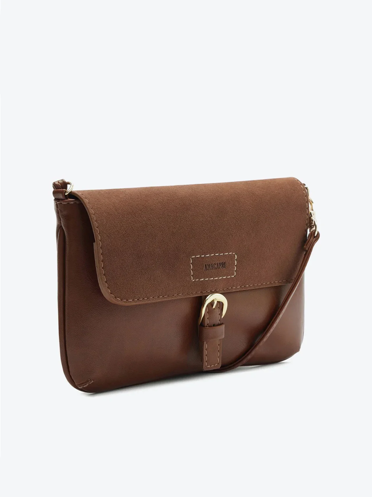Bolsa Tiracolo Média Fivela Frontal Marrom
