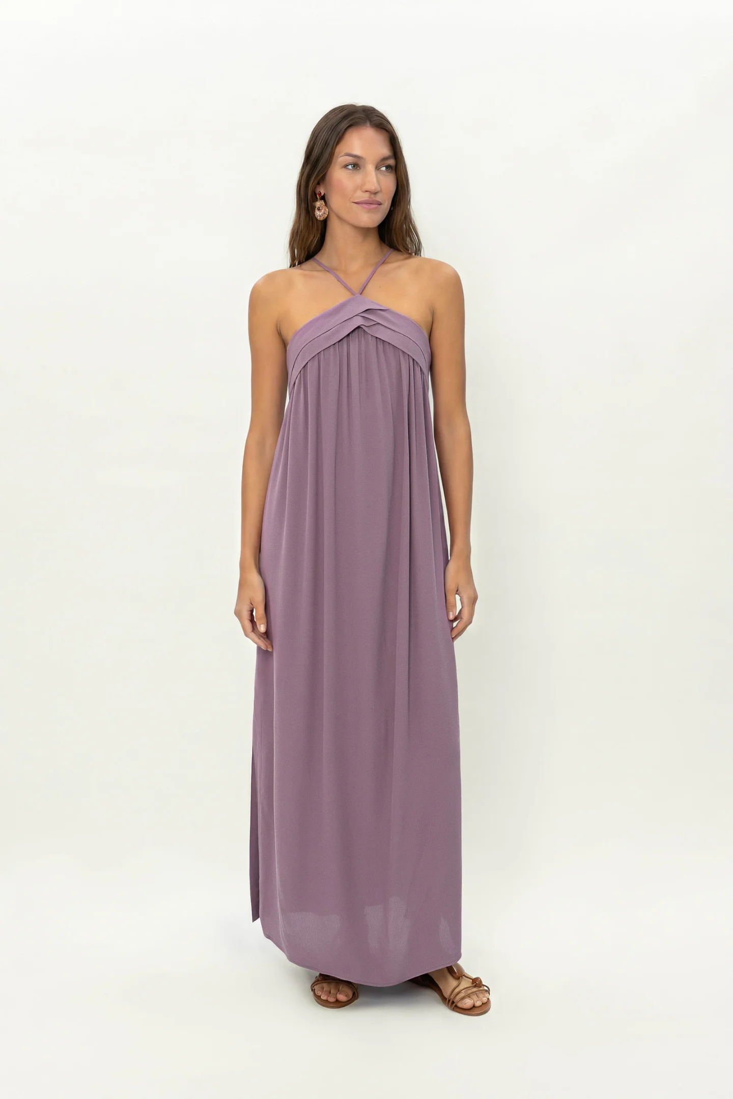 Vestido Midi Alcinha Frisos