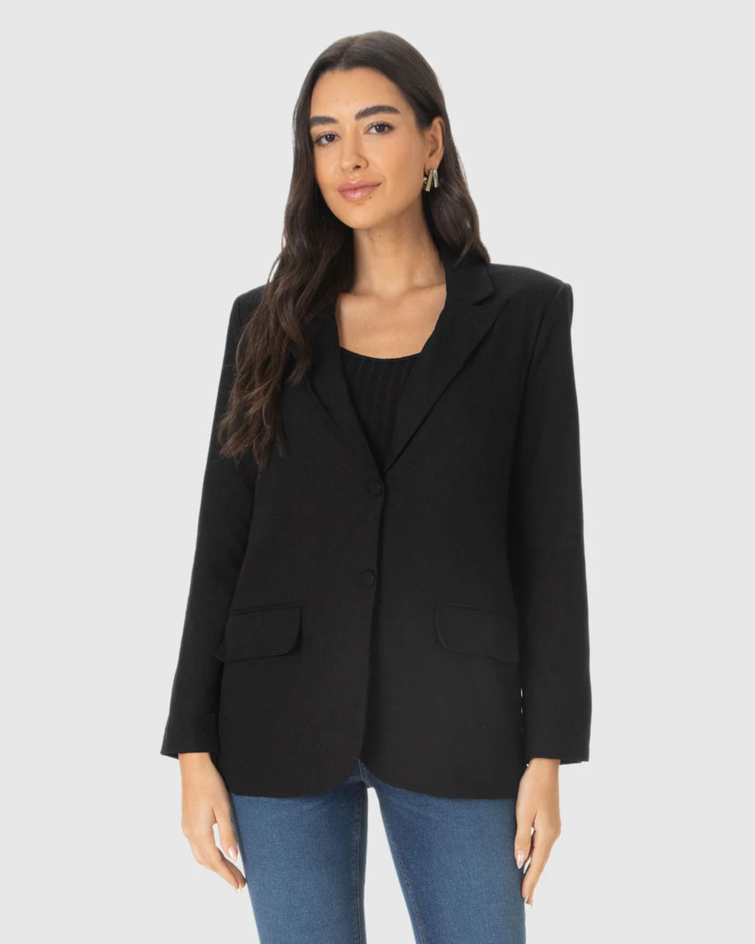 Blazer Feminino Com Bolso Frontal Em Viscolinho
