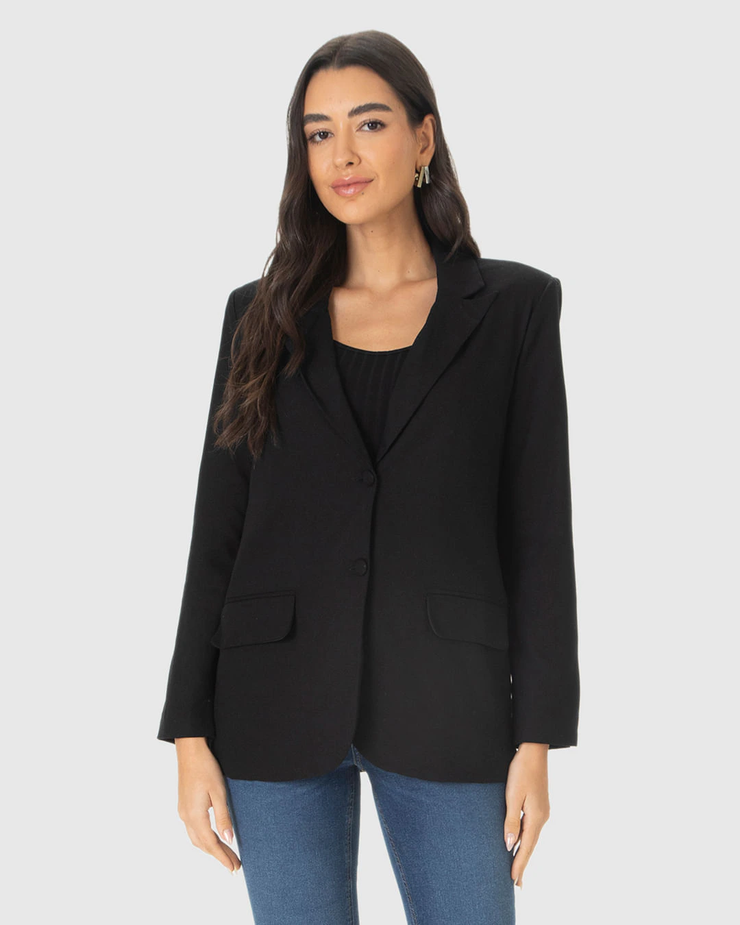 Blazer Feminino Com Bolso Frontal Em Viscolinho