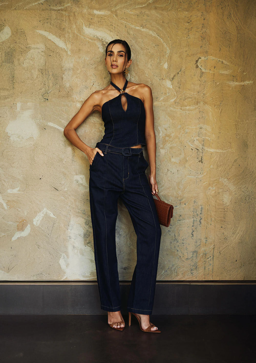 Calça Jeans Reta Cais Azul