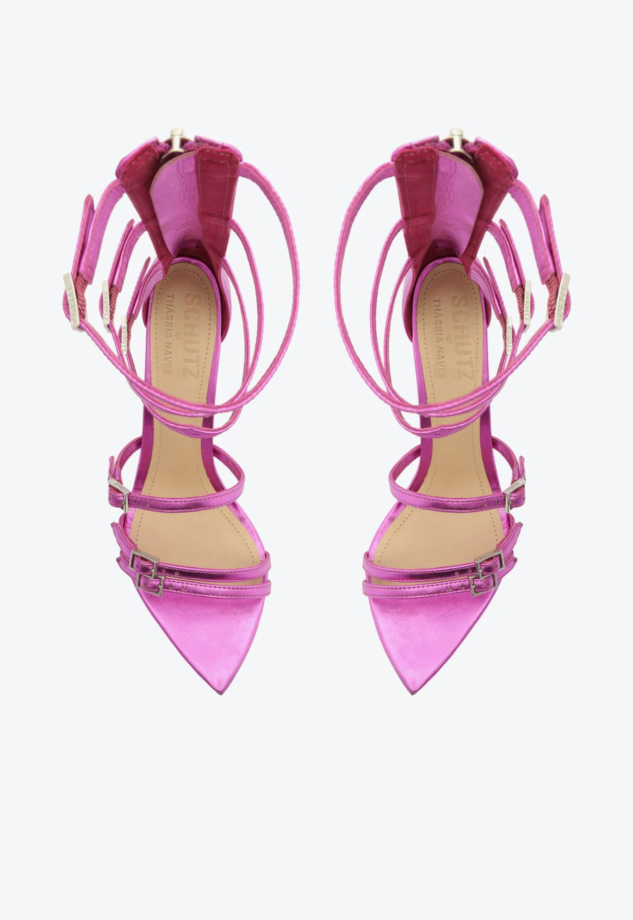 Sandália Gladiadora Vica Couro Rosa