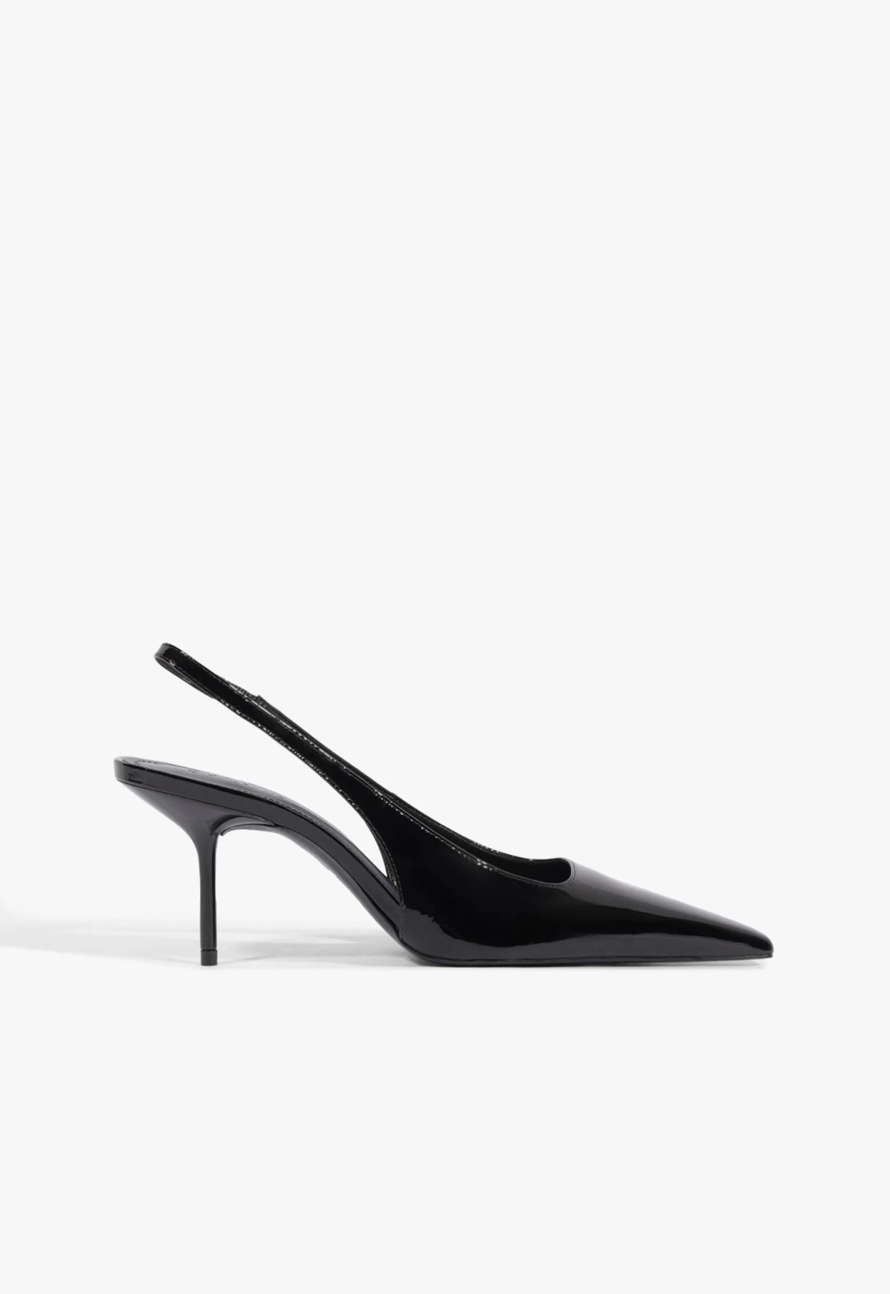 Scarpin Lucy Mid Couro Verniz Preto