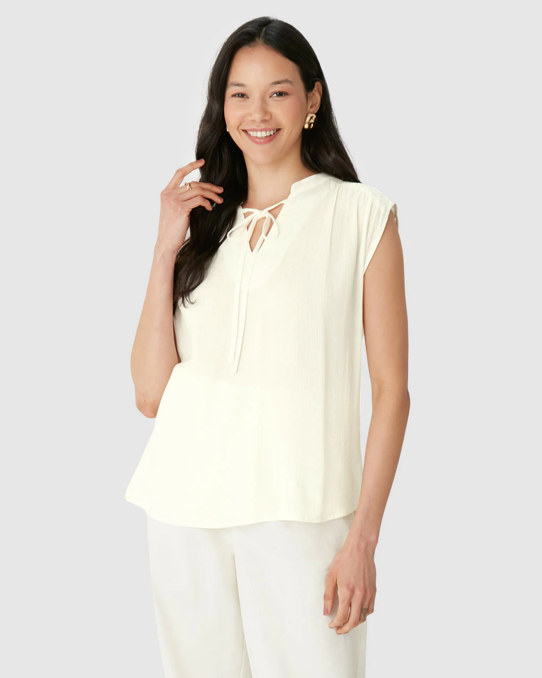 Blusa Bata Feminina Abertura Frontal Amarração Em Viscose Lurex