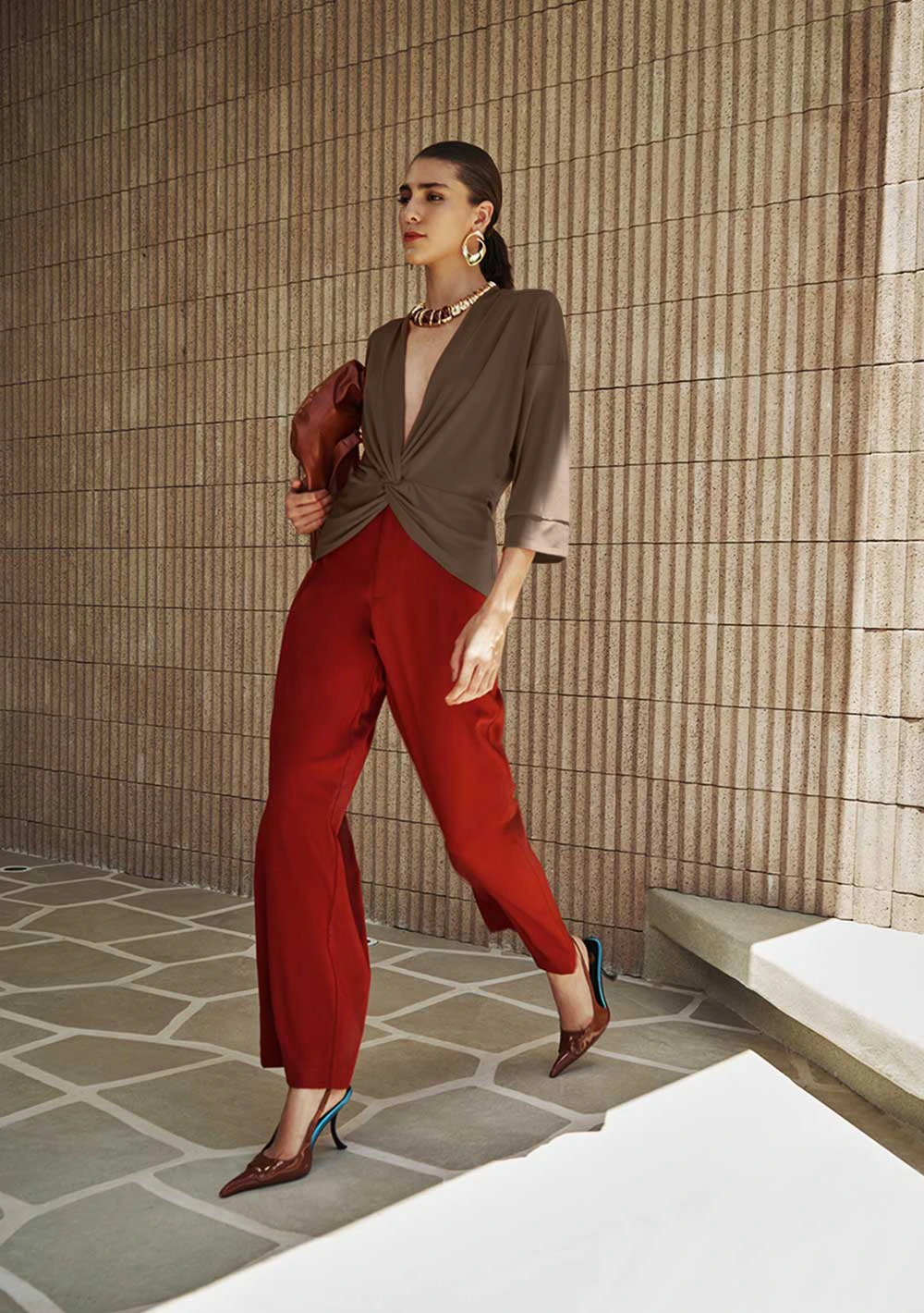 Blusa Transpasse Rubra Marrom