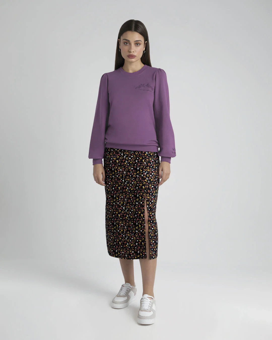 Blusão Amplo Feminino Mangas Bufantes Em Moletom Flanelado