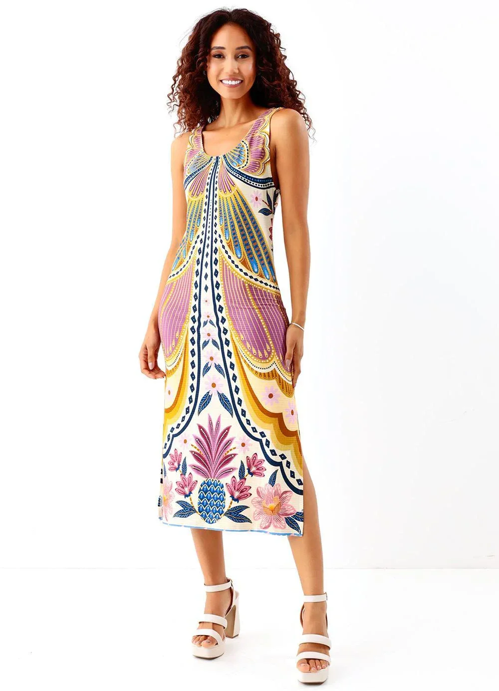 Farm - Vestido Midi Doce Voo
