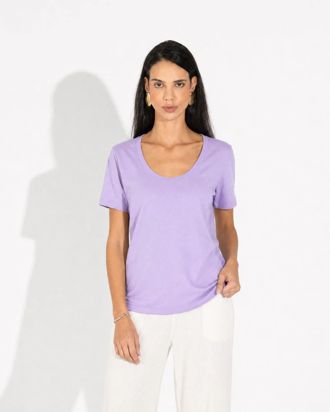 Camiseta Pima Gola U Feminina