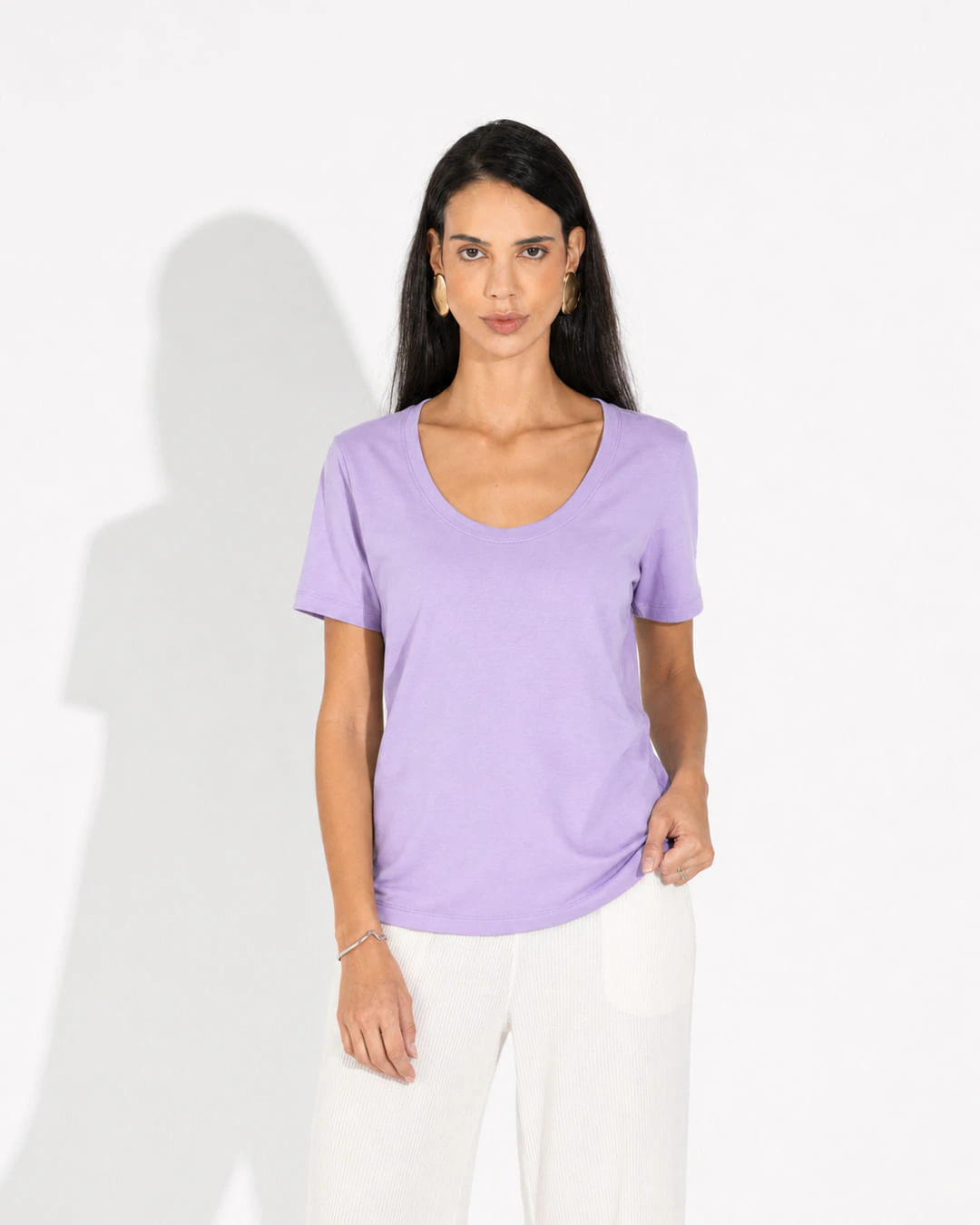 Camiseta Pima Gola U Feminina