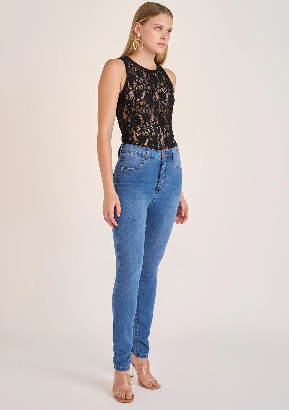 Calça Zinco Skinny Alta Azul