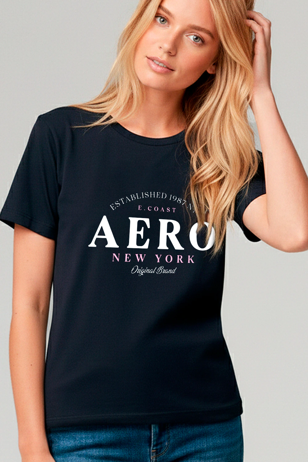 Camiseta Manga Curta Feminina Silkada Aeropostale - Azul Marinho