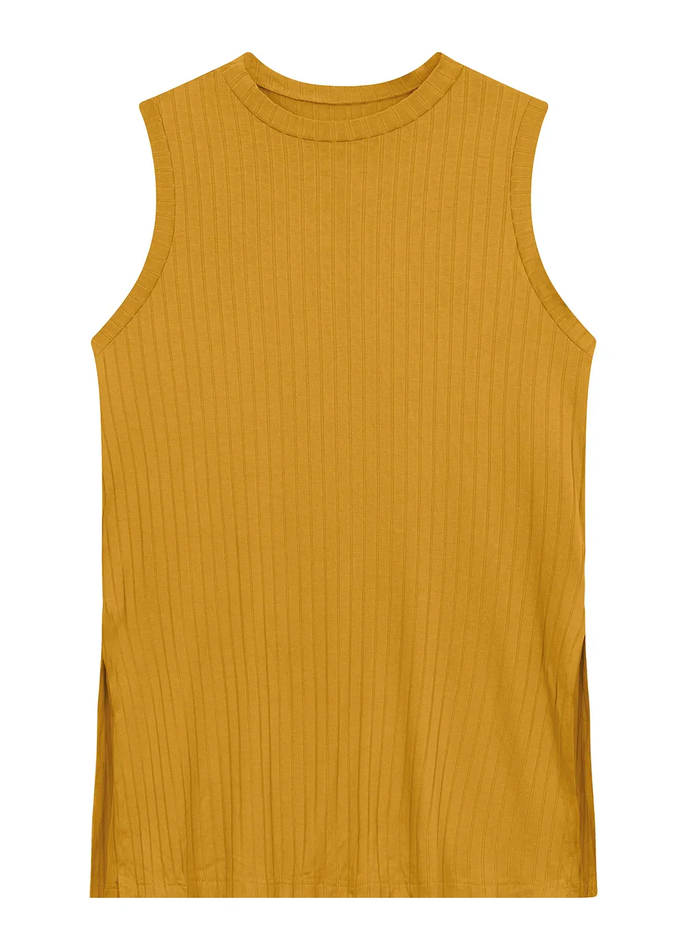 Malwee - Blusa Reta Canelada Amarelo