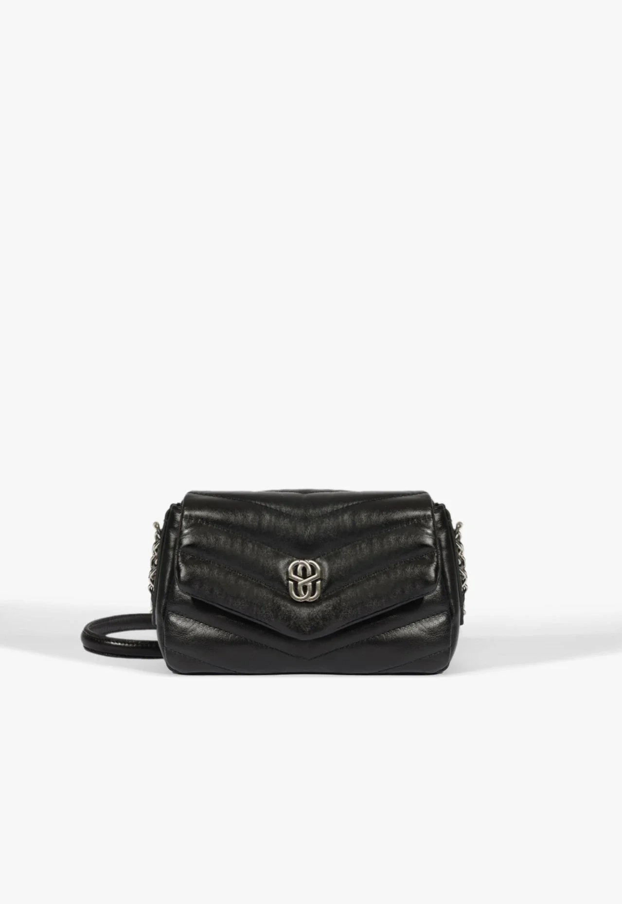 Bolsa Tiracolo Mini Icon Elara Couro Preta