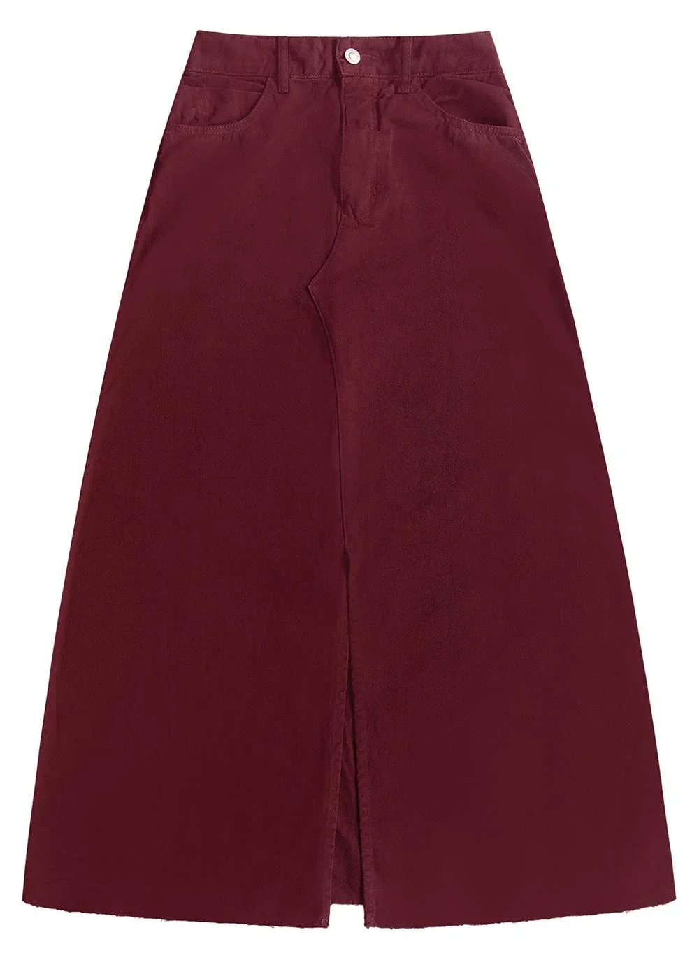 Angel - Saia Midi Denim Vermelho