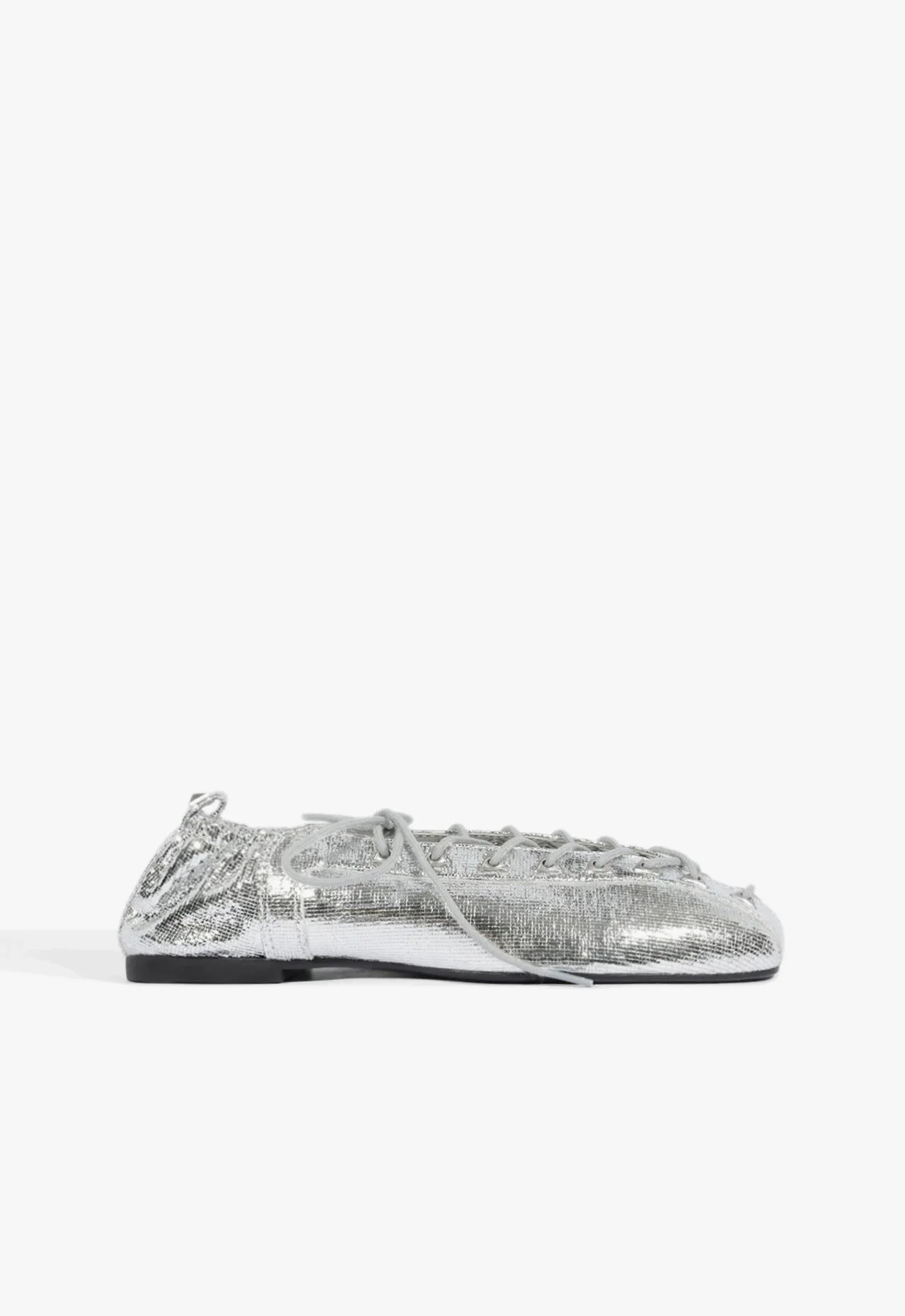 Sapatilha Ballerina Lola Couro Prata
