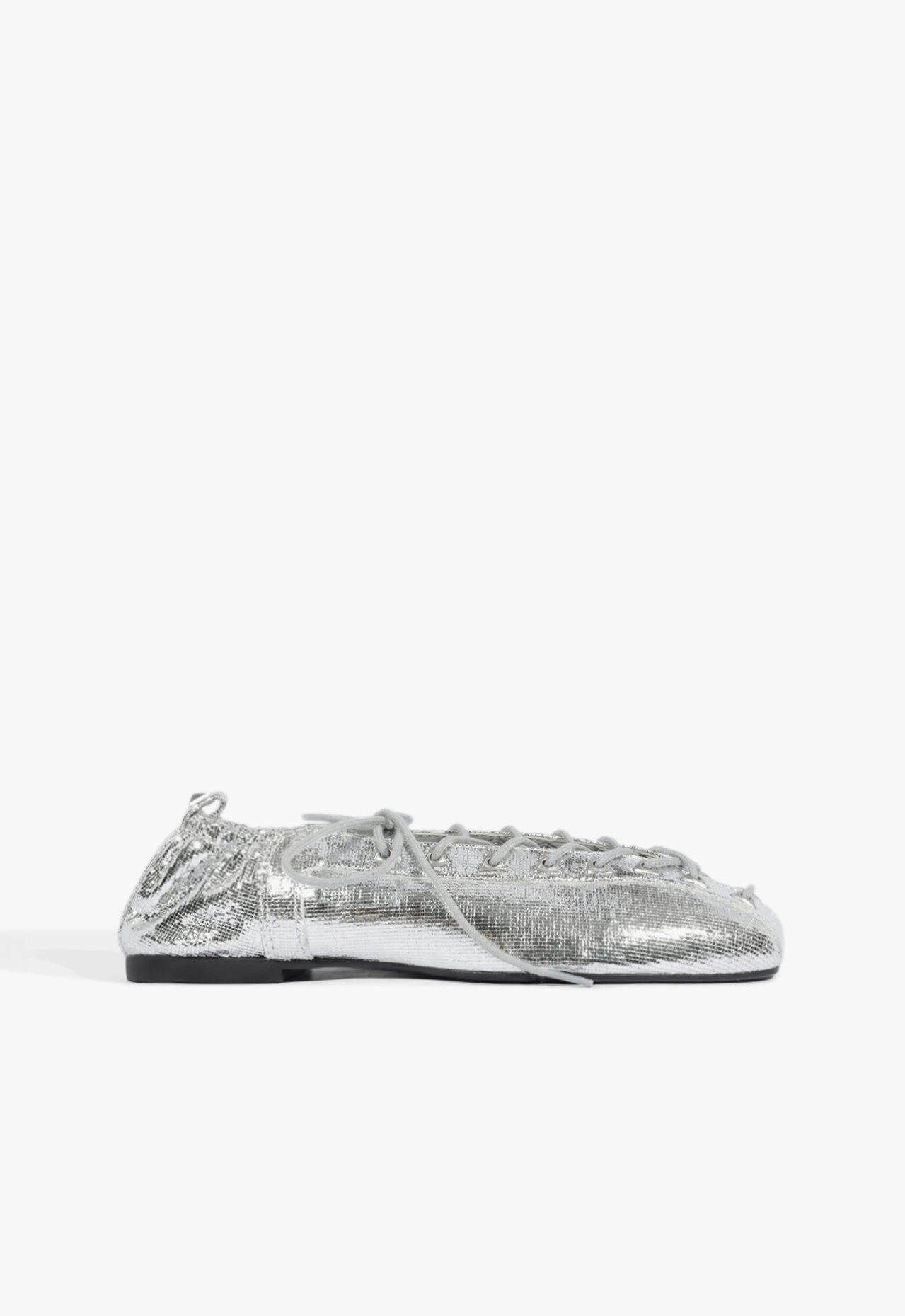 Sapatilha Ballerina Lola Couro Prata