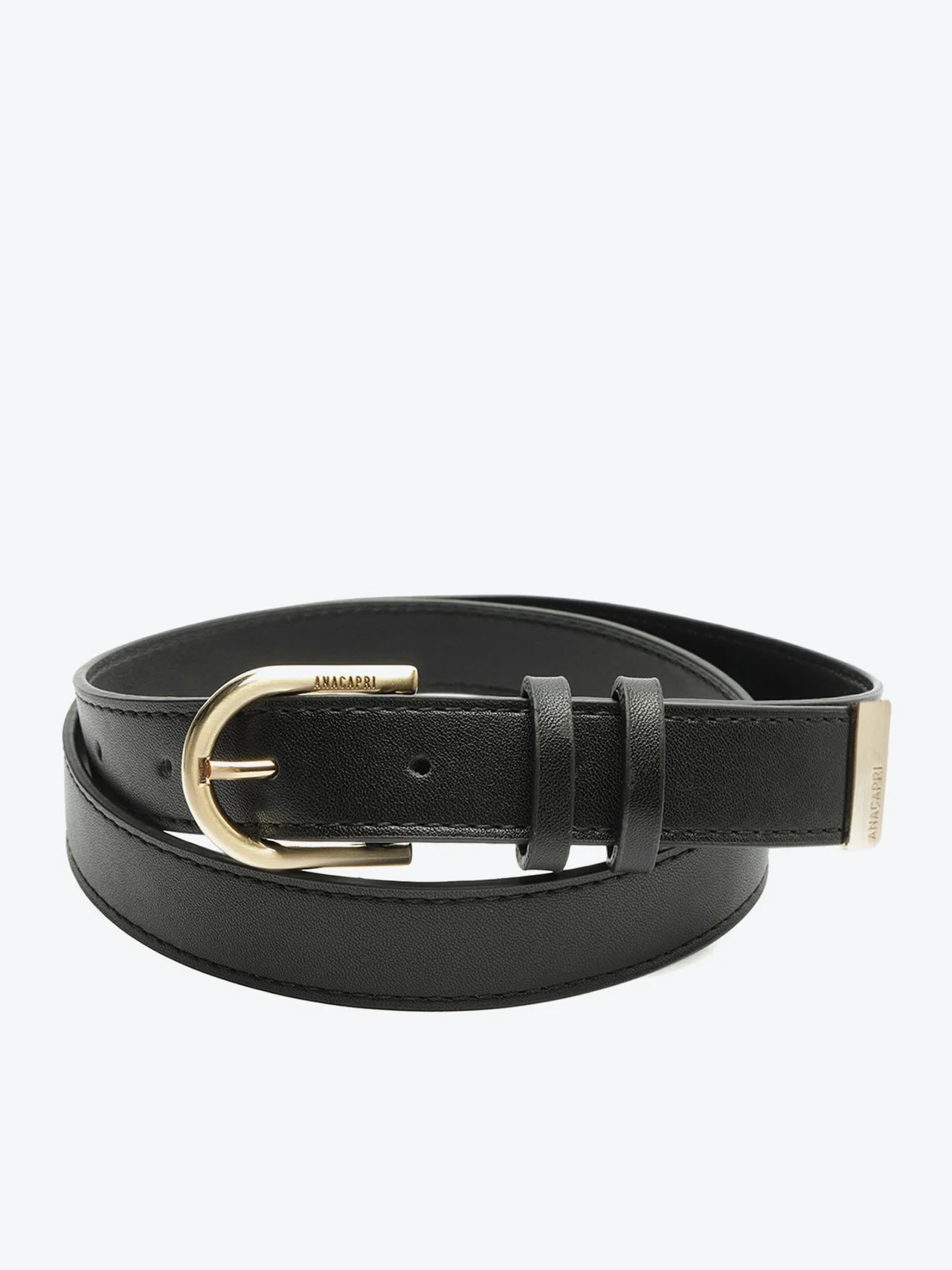 Cinto Fino Fivela Metálica Valentina Preto