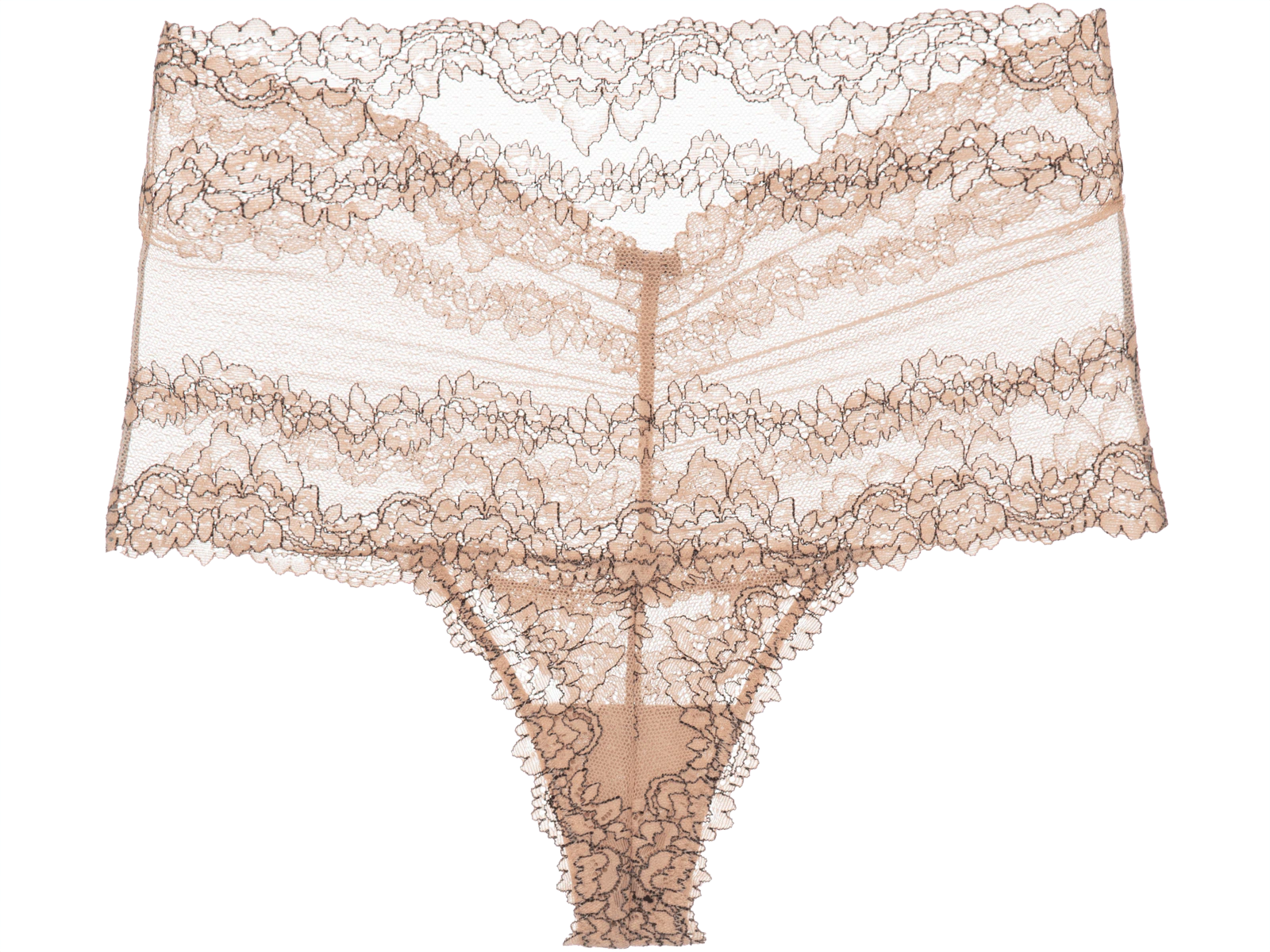 Calcinha Hot Pant Renda Signature Première Nude/Preto