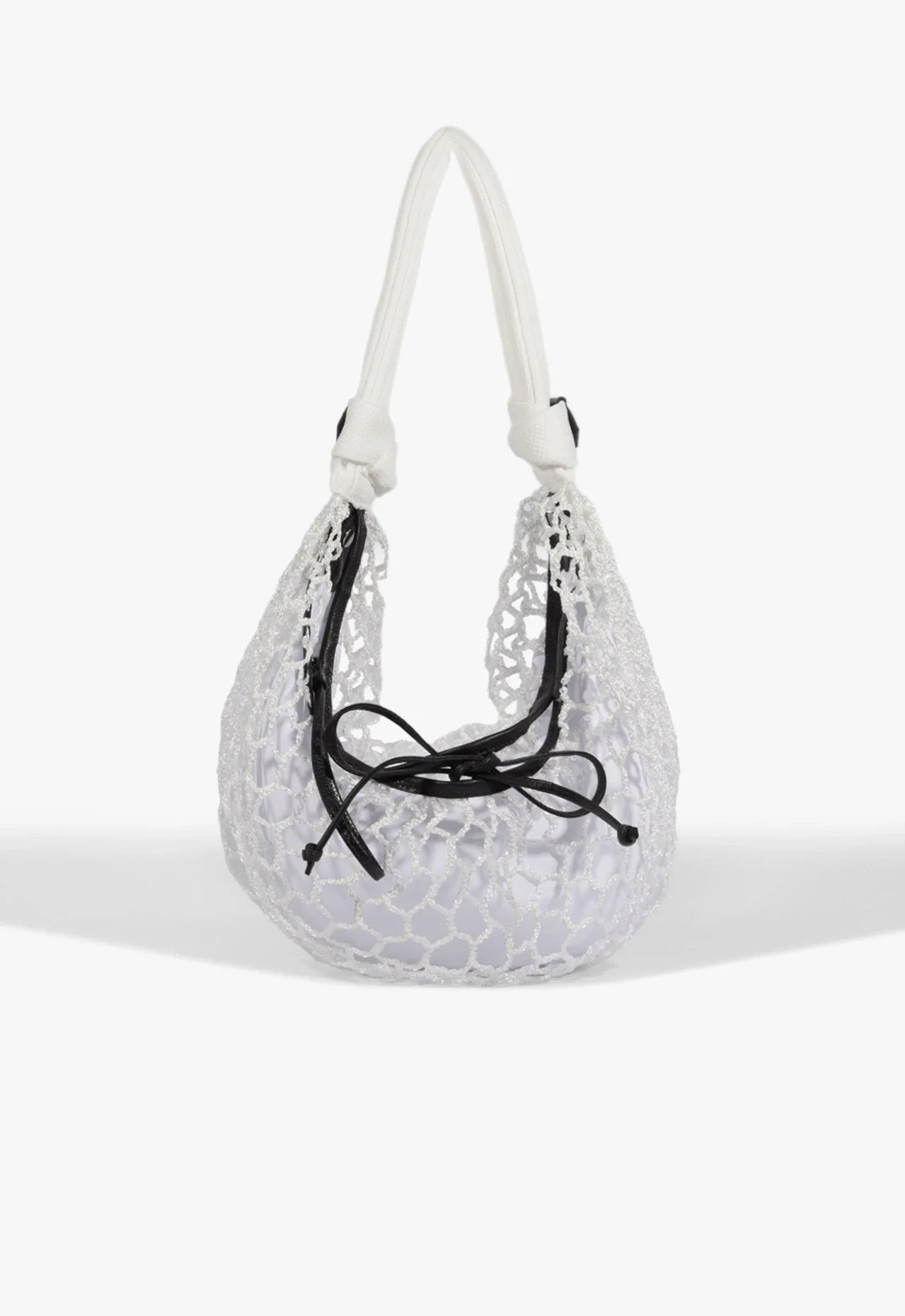Bolsa Hobo Couro Nylon Branca