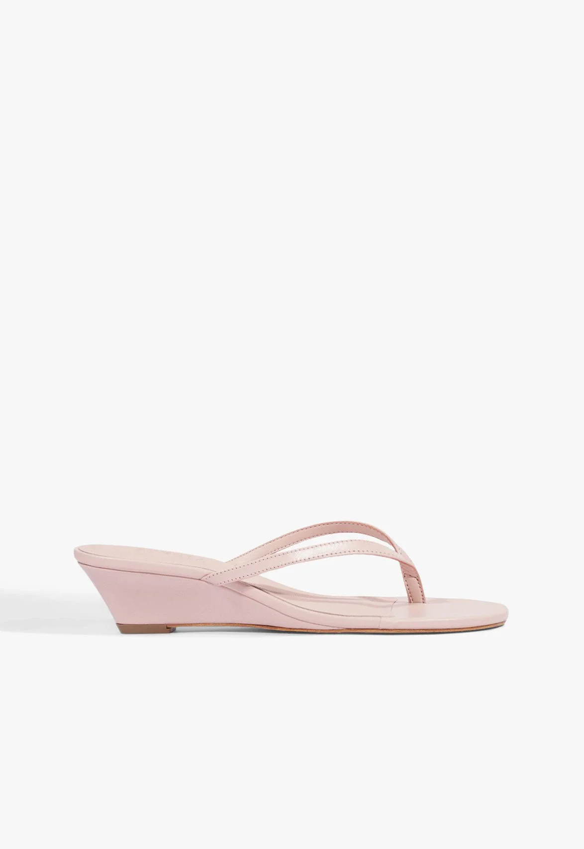 Sandália Roslyn Wedge Casual Couro Rosa
