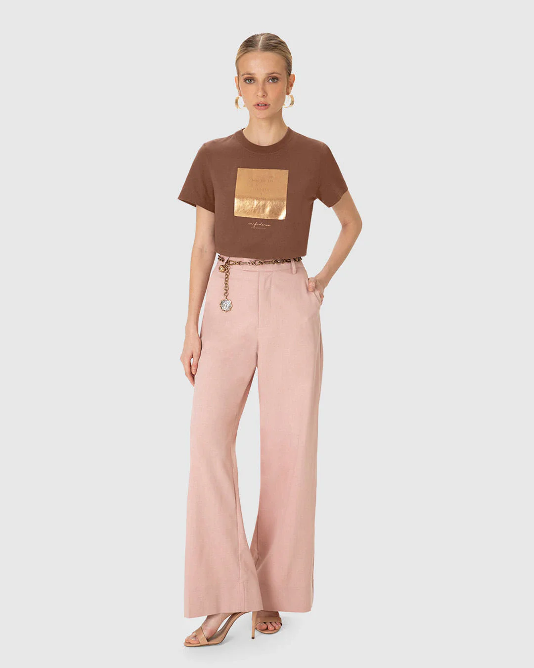 Camiseta Feminina Estampa Metalizada Too Glam To Give A Dama Em Algodão - ENFIM