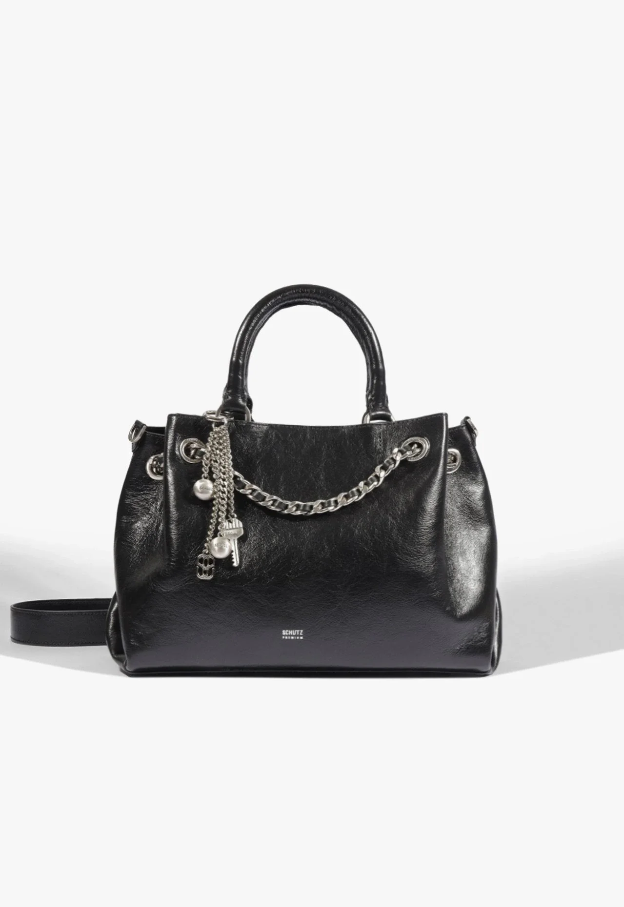 Bolsa Tote Robin Média Couro Preta