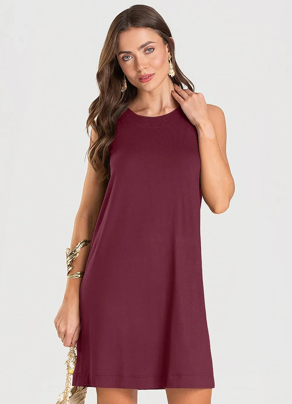 Dianna - Vestido Feminino Curto Malha Visco Roxo