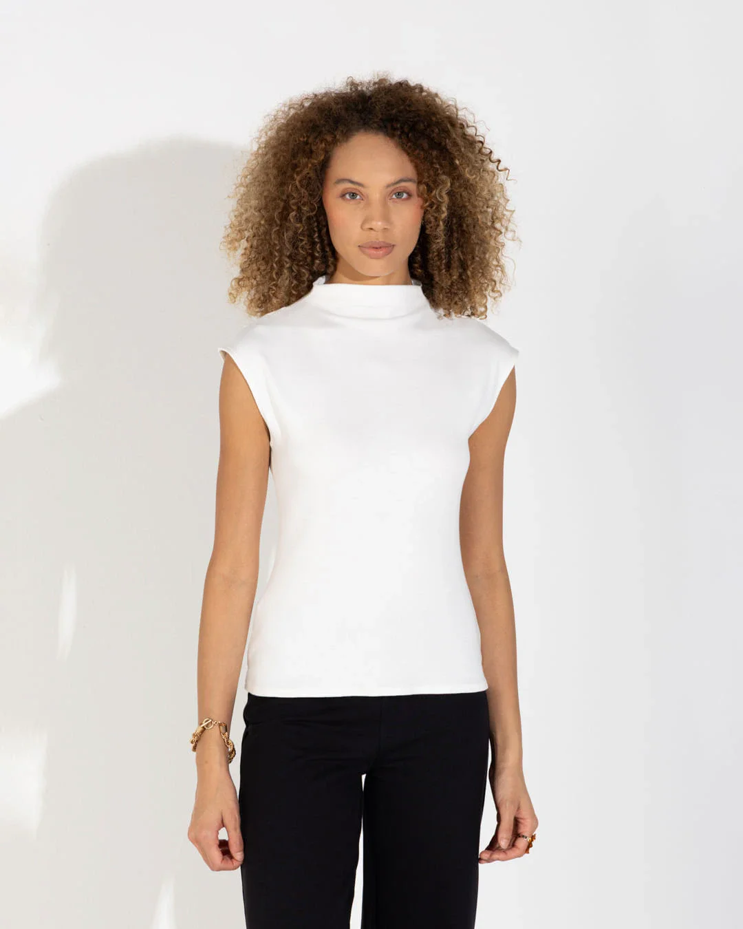 Blusa Canelada Gola Alta