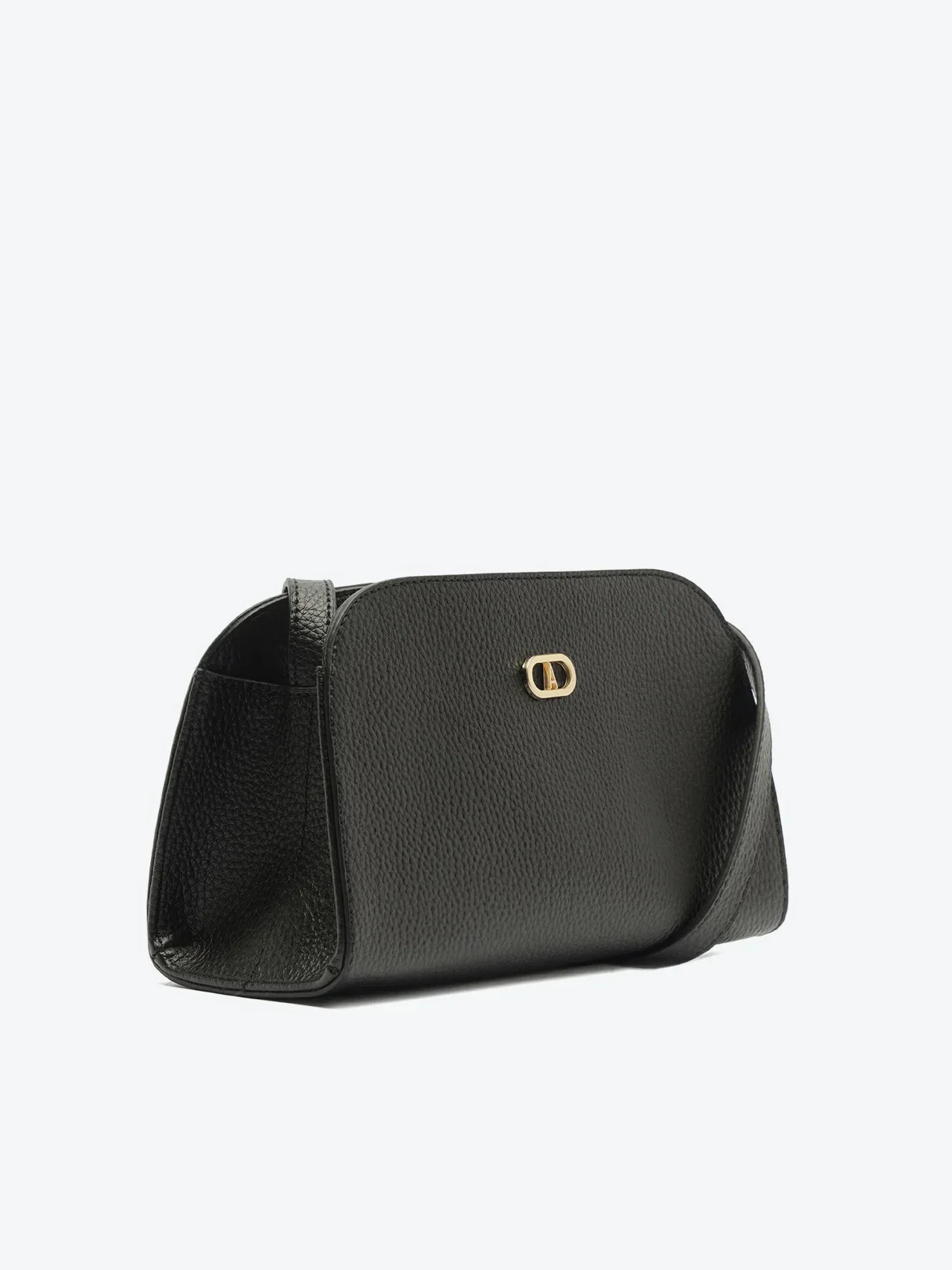 Bolsa Tiracolo Média Arredondada Preta