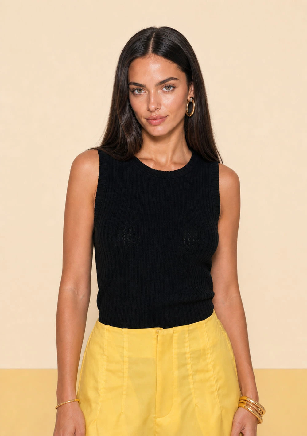 Regata Zinco Solta Decote Careca Cropped Preto