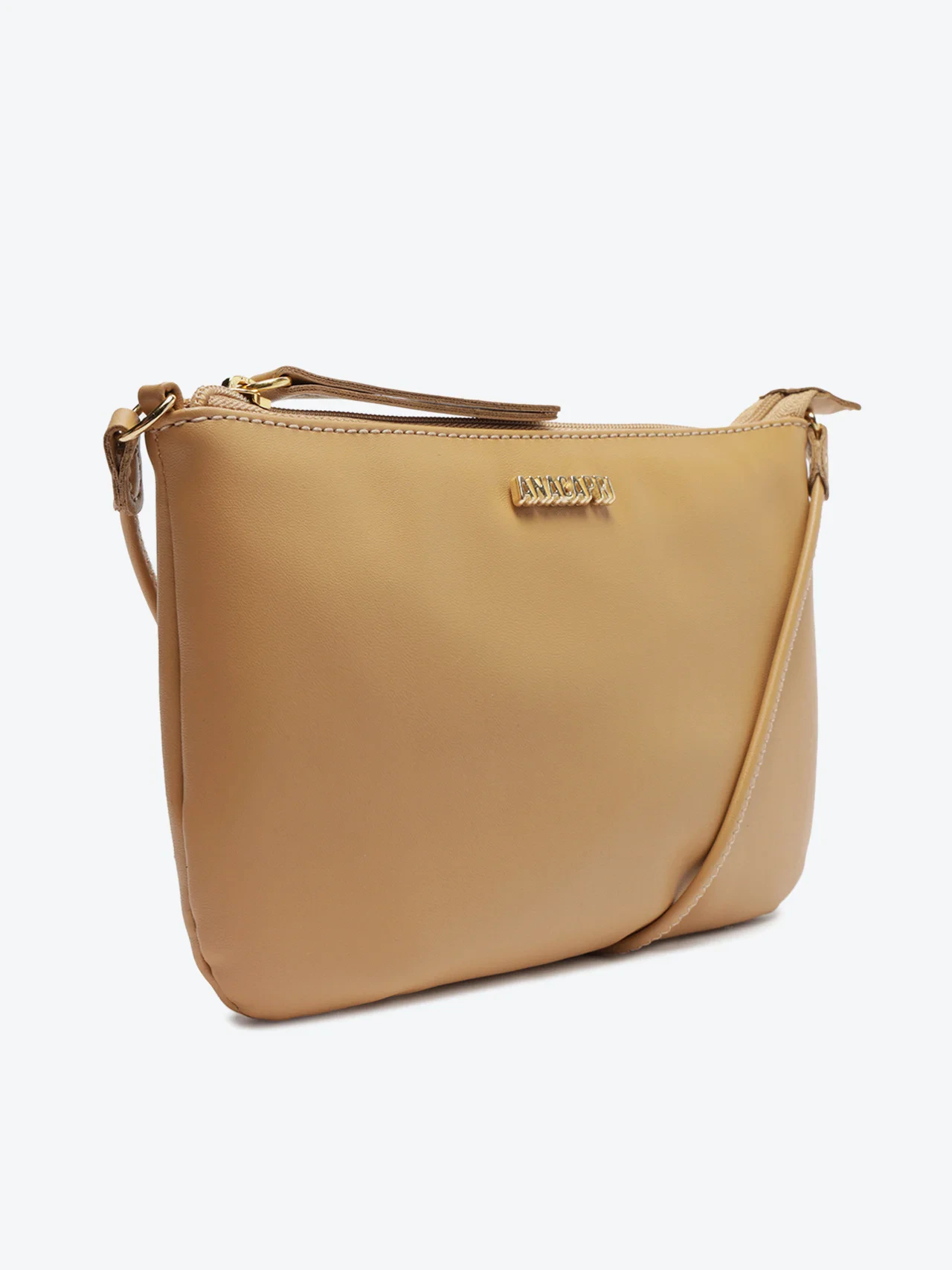 Bolsa Tiracolo Pequena Lisa Bege