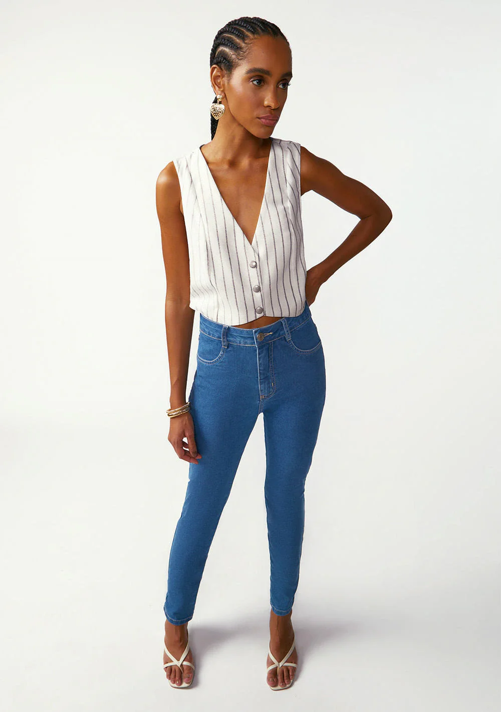 Calça Zinco Skinny Alta Azul