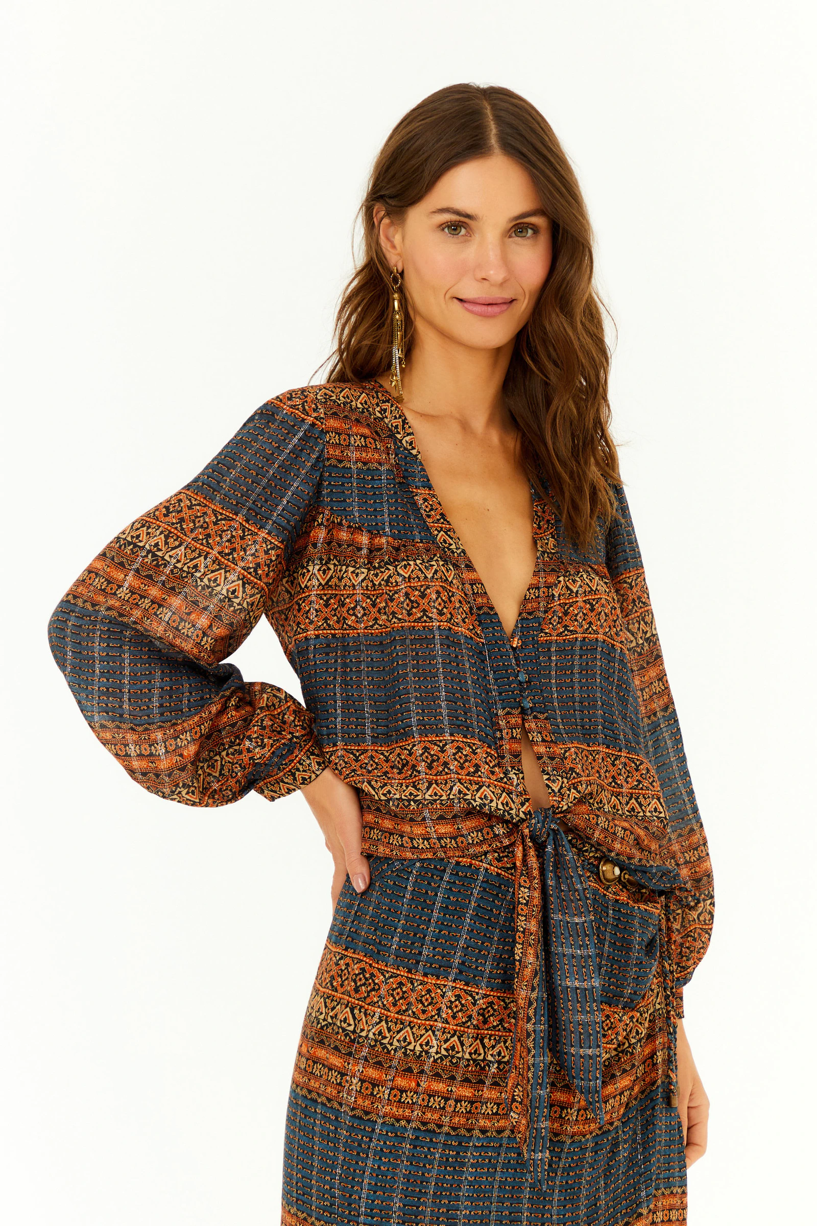 Blusa Amarração Estampa Zay
