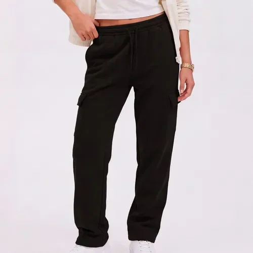 Calça Moletom Feminina Cargo Interior Peluciado Style Box
