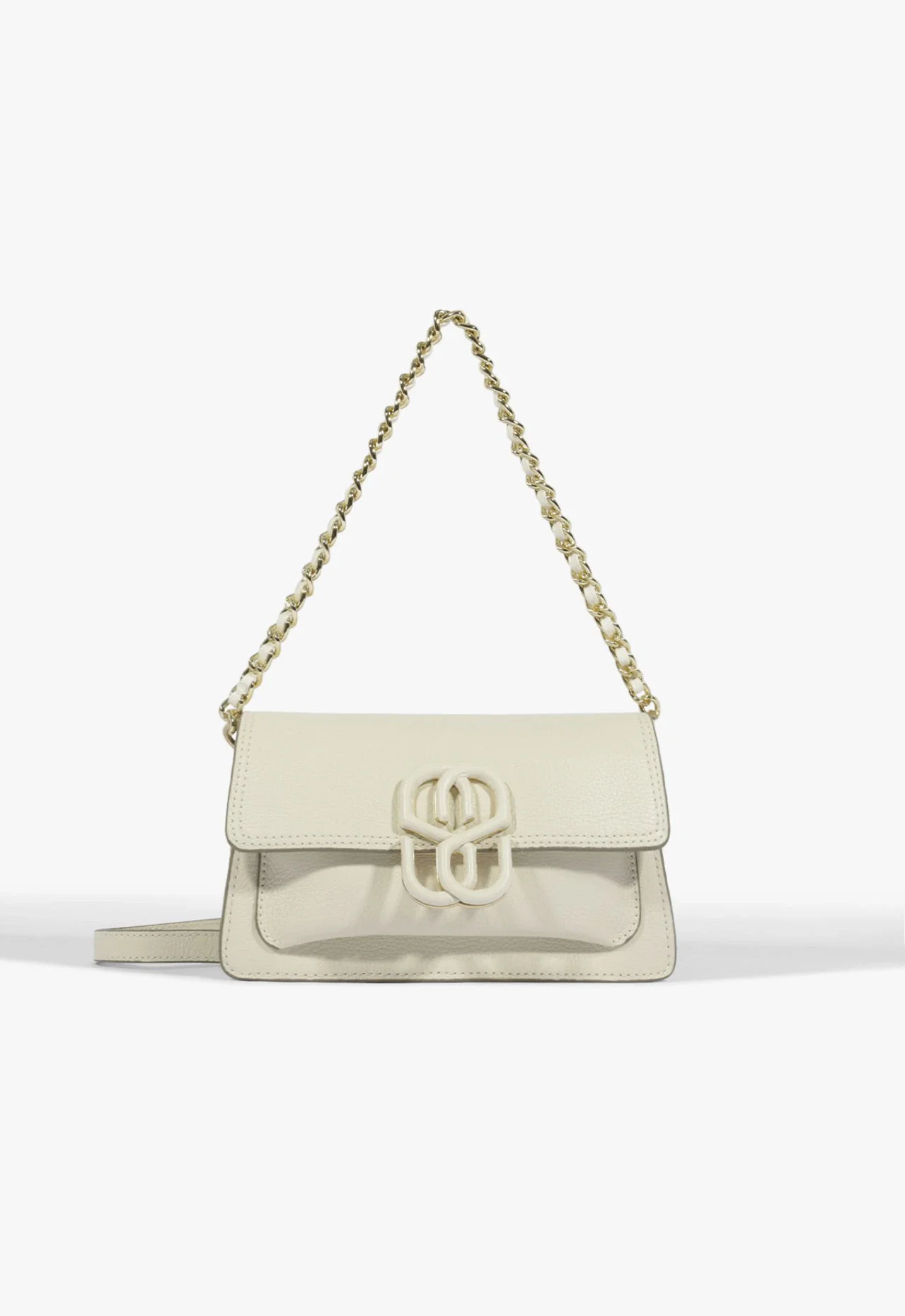 Bolsa Tiracolo de Couro Branco
