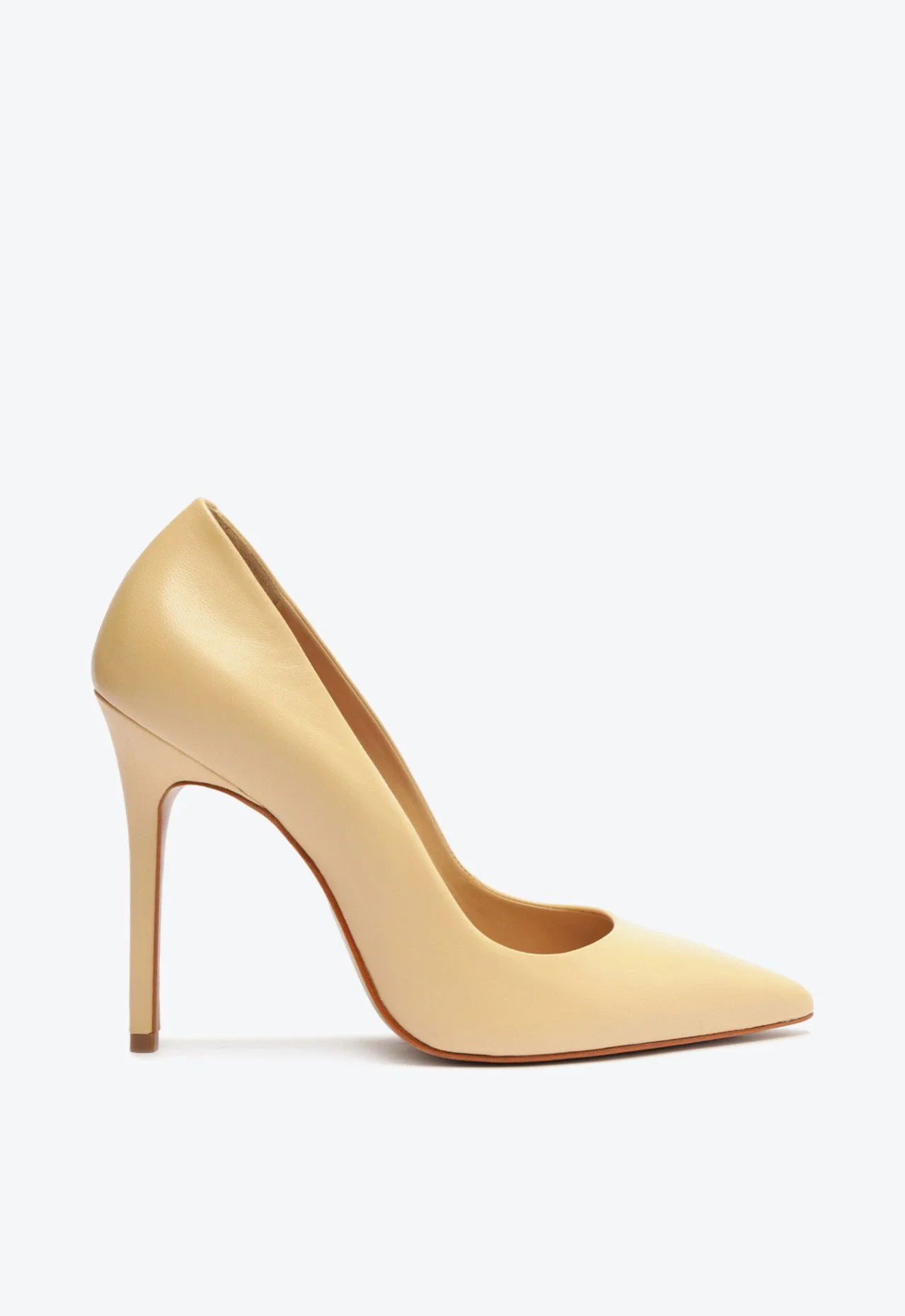 Scarpin Caiolea Couro Amarelo Manteiga