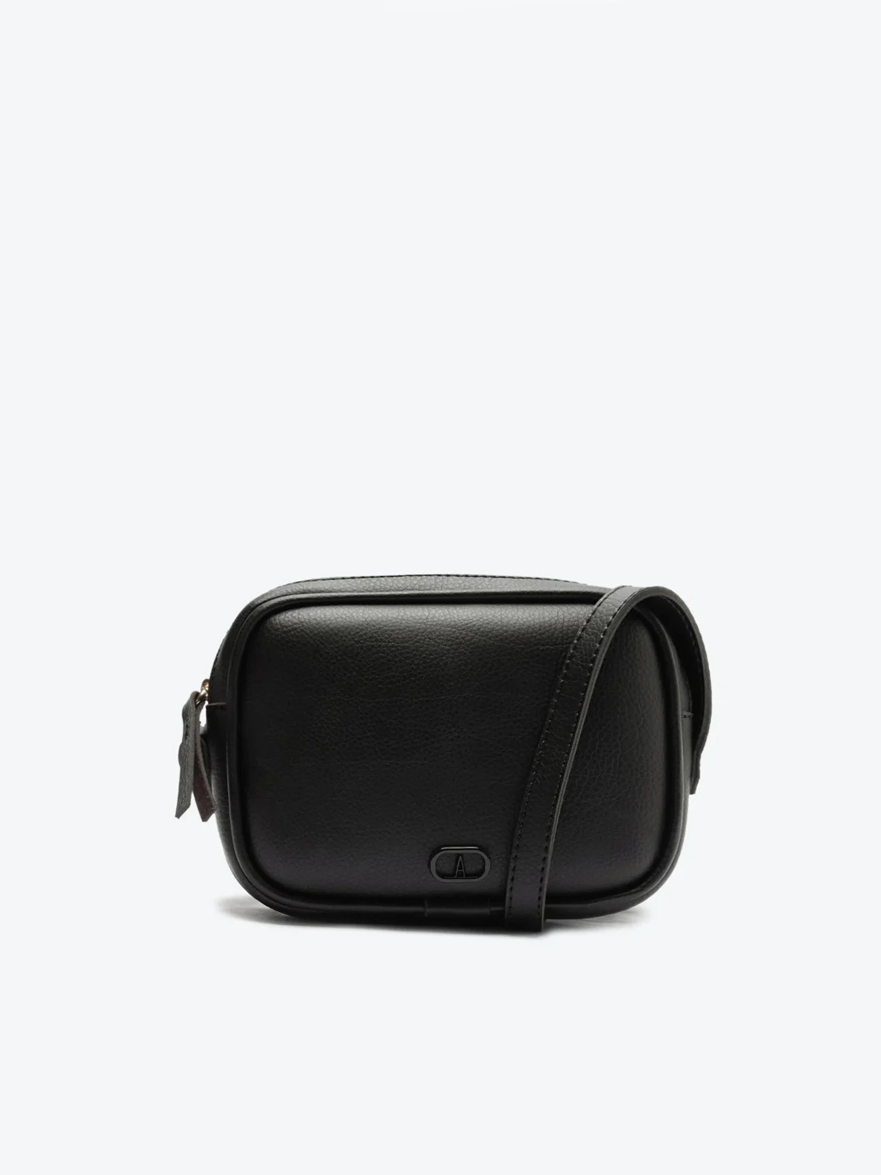 Bolsa Tiracolo Pequena Cápsula Mono Arredondada Preta