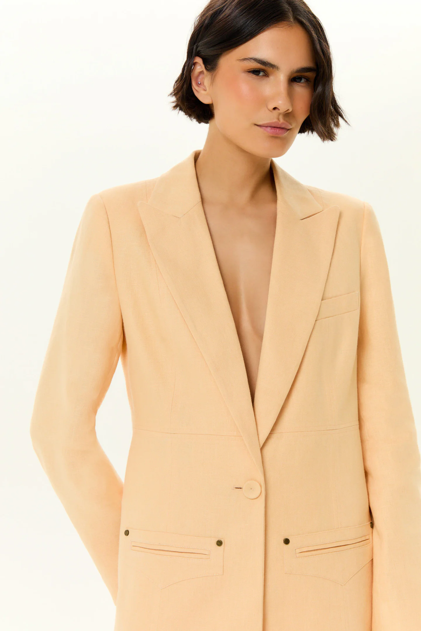 Blazer Alfaiataria Linho Recorte