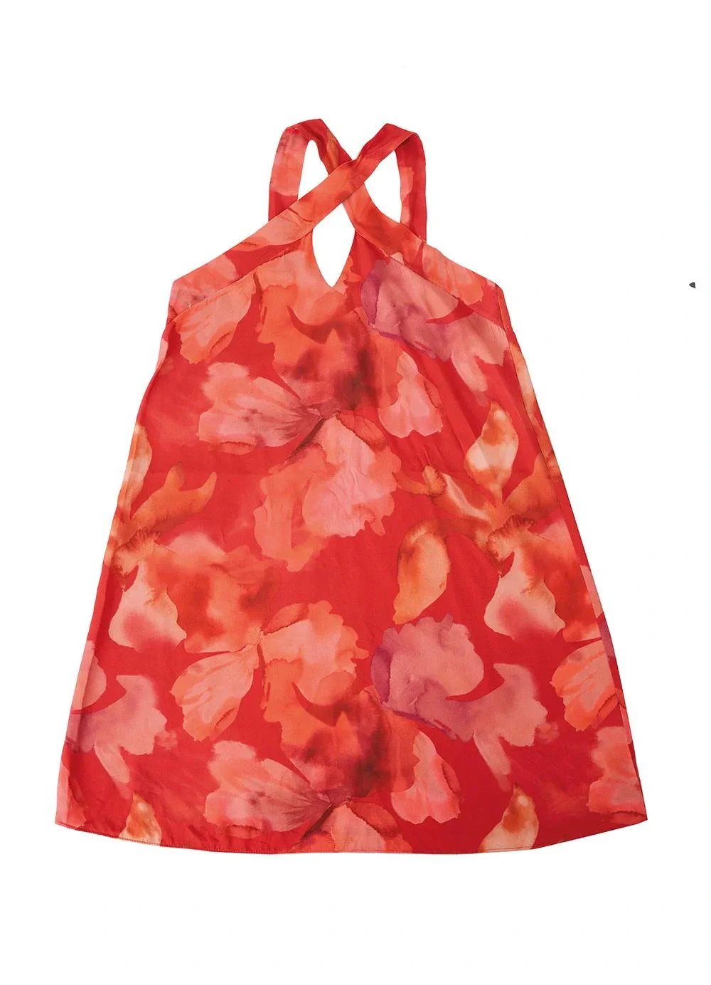 Enfim - Vestido Curto Evasê Floral Vermelho
