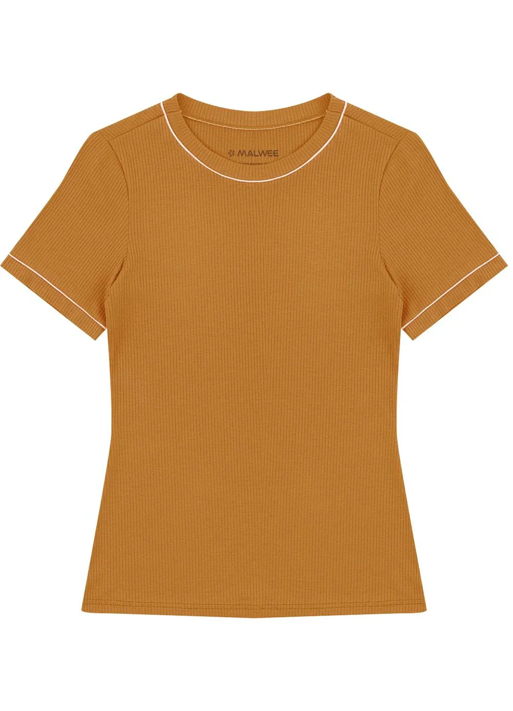 Malwee - Blusa Justa Canelada Marrom Claro